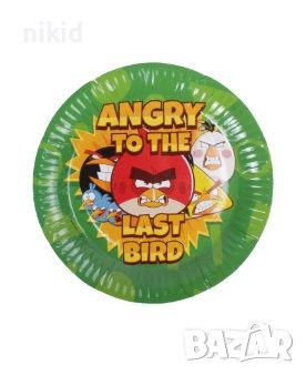 Angry Birds енгри бърдс 8 бр големи парти чинии чинийки, снимка 1 - Чинии - 43794809