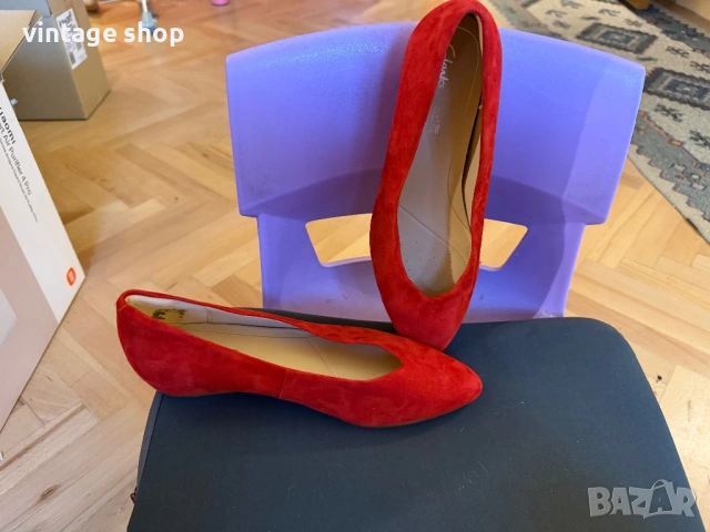 Балеринки Clarks естествен велур, размер 41