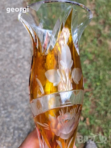 двуцветна кристална ваза Bohemia , снимка 8 - Вази - 50866019