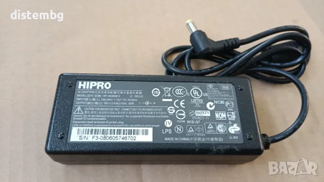 Адаптер за лаптоп ОРИГИНАЛЕН (Зарядно за лаптоп) АCER HIPRO HP-Ok065BB, снимка 1 - Кабели и адаптери - 47115964