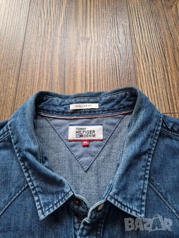 Страхотна мъжка дънкова риза TOMMY HILFIGER, размер XL, снимка 5 - Ризи - 52808958