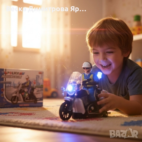 Полицейски мотор със светлини и звук – движение, екшън и усмивки, снимка 3 - Електрически играчки - 51821040
