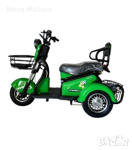 Двуместна Електрическа Триколка PUDDING 1800 - ЗЕЛЕНА, снимка 2 - Мотоциклети и мототехника - 53792624