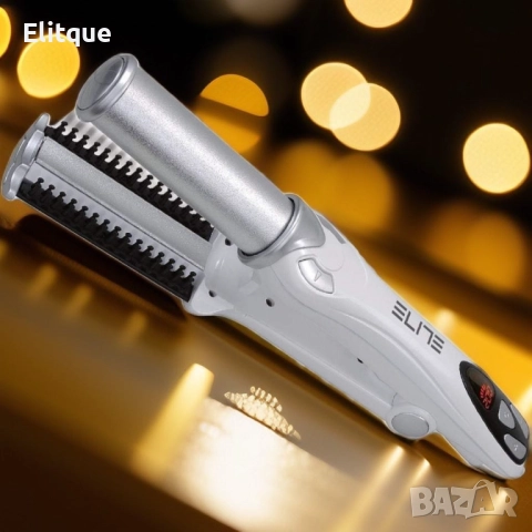 Преса за коса и къдрици ELITE HSB-0462 2 в 1 с мощност 40W. LCD дисплей, керамичен цилиндър, снимка 4 - Друга електроника - 52853936