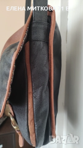Кожена бизнес чанта в кафяво и черно, снимка 5 - Чанти - 53738740