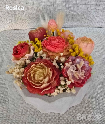 Сапунени цветя, снимка 13 - Подаръци за кръщене - 51537682