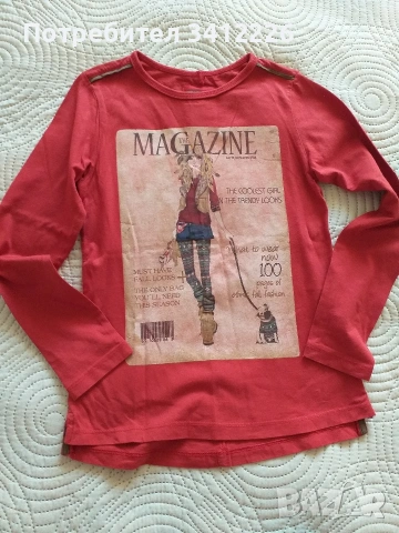 Дънков гащеризон H&M и блуза 140, снимка 2 - Детски панталони и дънки - 46755399