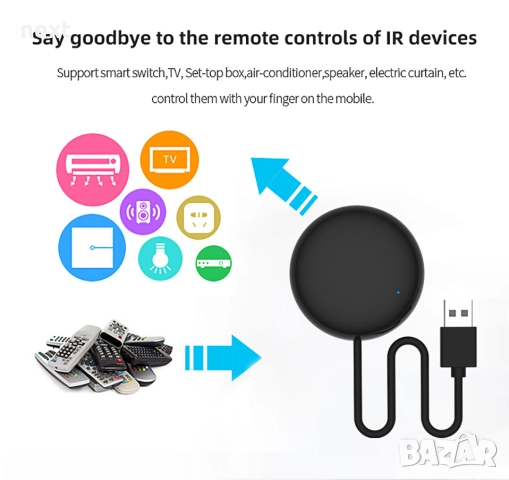 Универсално смарт дистанционно Tuya WiFi Smart IR Remote Control Smart Life APP Replace TV DVD