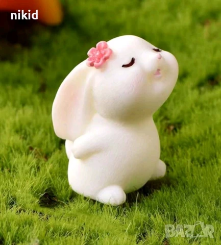 3D Примигващ заек клюмнали уши цветче силиконов молд форма фондан гипс шоколад свещ сапун смола, снимка 4 - Форми - 51198782