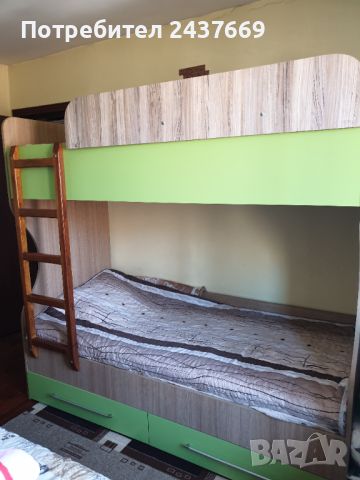 Двуетажно детско легло + матраци, снимка 1 - Мебели за детската стая - 46452618