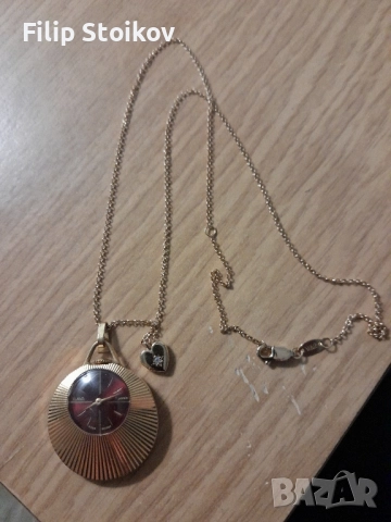 позлатен часовник Слава медальон със синджирче, снимка 2 - Дамски - 52740941