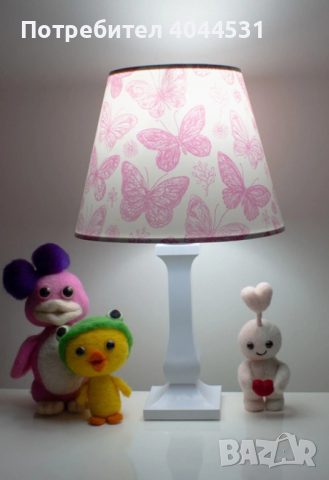 Детска настолна лампа в бяло и розово E27, снимка 4 - Настолни лампи - 44959841