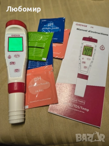 GIDIGI pH метър, цифров pH PPM метър за вода, 4 в 1 с едновременно показване на TDS, pH, EC , снимка 2 - Други стоки за дома - 51725335