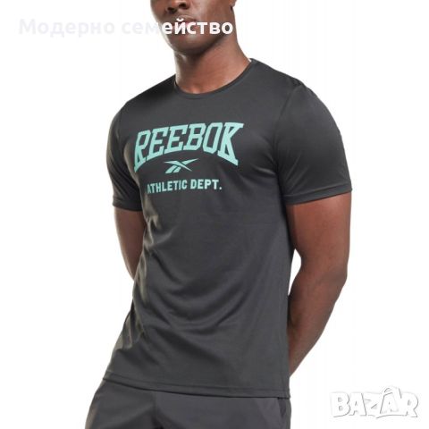 Мъжка тениска reebok workout ready poly graphic tee black, снимка 1 - Тениски - 46709460