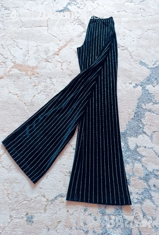 Моден бляскав панталон с широк крачол, снимка 2 - Панталони - 52903971