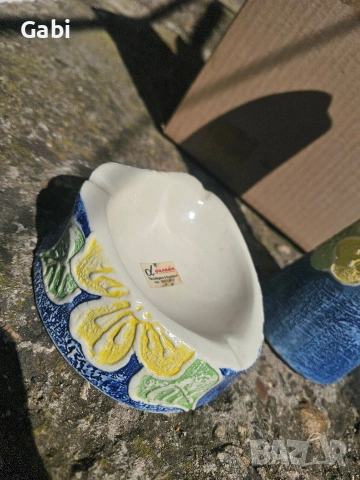 Арт керамичен комплект: Ваза и пепелник – „Алфа Дизайн“, снимка 4 - Антикварни и старинни предмети - 53900214