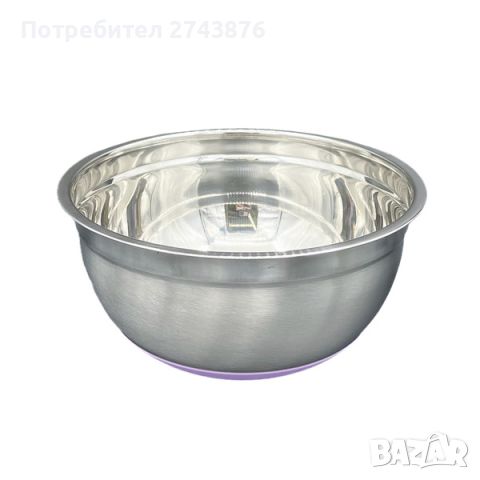 Иноксова купа- басан с капак и силиконово дъно, Лилава- 24х13 см,3л., снимка 2 - Съдове за готвене - 45470067