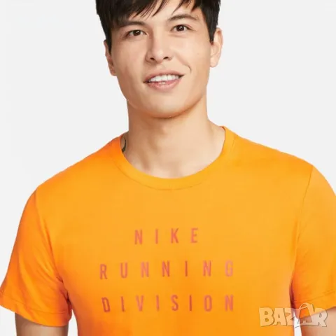 Мъжка тениска Nike Dri-FIT Run Division Miler Orange - размер S, снимка 2 - Спортни дрехи, екипи - 48903877