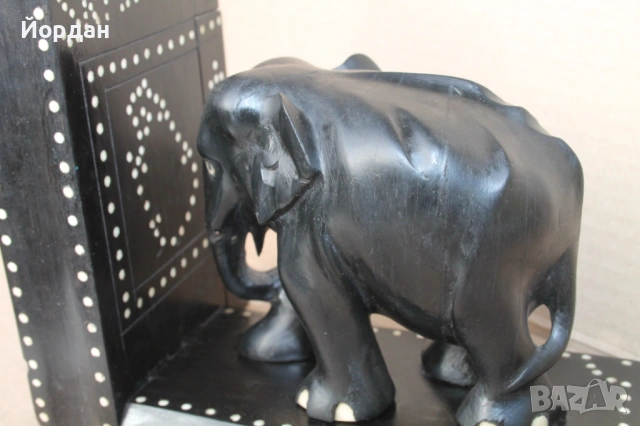 Дървена фигура Слон за Книга, снимка 3 - Антикварни и старинни предмети - 54149891