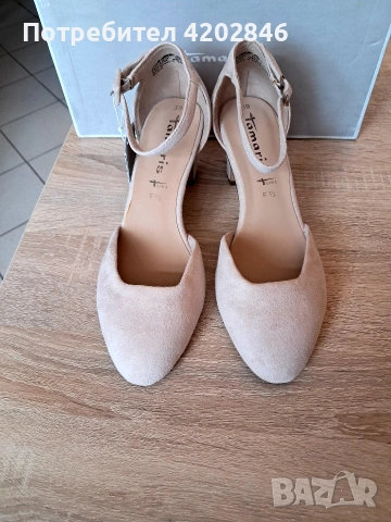 Tamaris Естествен велур , снимка 5 - Дамски обувки на ток - 53686306