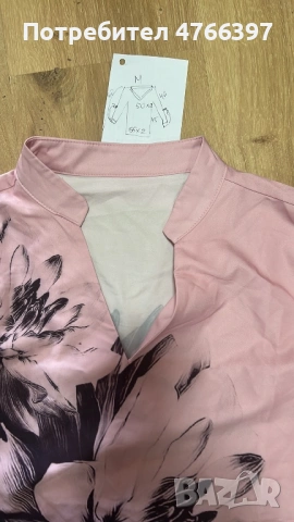 Елегантна блузка лято тип риза с навиващ се ръкав с копче, снимка 3 - Ризи - 53847393