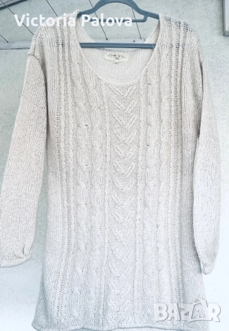 VINTAGE COUTURE пуловер в екрю нюанс, снимка 3 - Блузи с дълъг ръкав и пуловери - 51763021