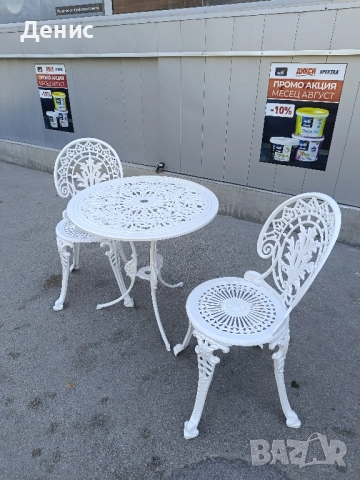 маса и два стола лят алумин 1302545, снимка 9 - Градински мебели, декорация  - 51467997