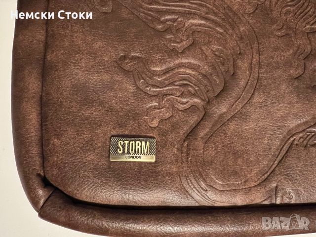Кожена чанта от естествена кожа Storm London, снимка 1 - Части за лаптопи - 45826137