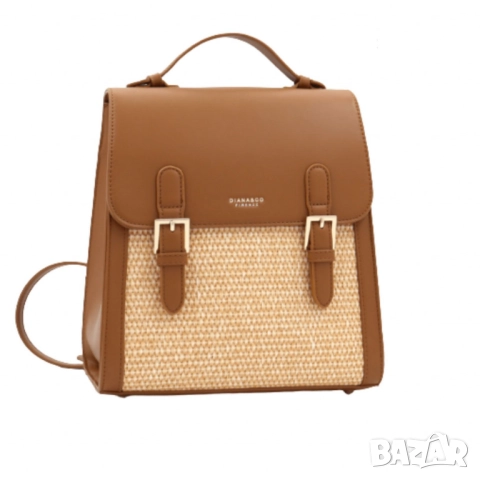 Кокетна дамска раничка, със сламени детайли, снимка 8 - Раници - 52112817