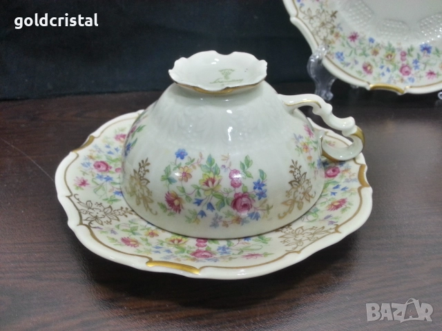 Стар немски порцелан троен сет за кафе чай , снимка 9 - Антикварни и старинни предмети - 52267308