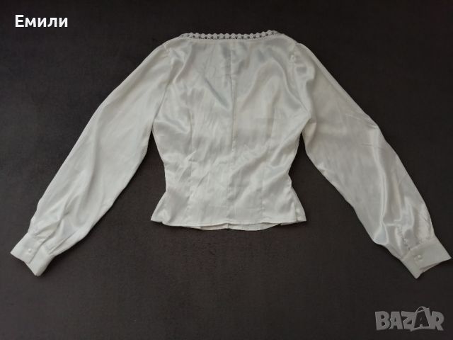 Дамска сатетена вталена риза с дълги буфан ръкави р-р S-M, снимка 11 - Ризи - 45478268