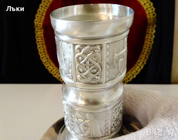 Калаен свещник,Викинги,драконов кораб Драккар,Норвегия. , снимка 4 - Антикварни и старинни предмети - 52068161