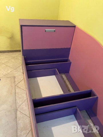 Легло със скрин, с две чекмеджета., снимка 4 - Спални и легла - 52509594