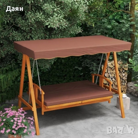Люлееща се пейка 2в1, холивудска люлка Outsunny , снимка 6 - Градински мебели, декорация  - 53203434
