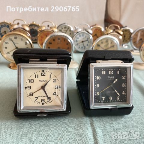 Часовник будилник Слава туристически Руски работещ, снимка 1 - Антикварни и старинни предмети - 46037255