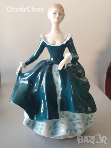 Голяма стара английска порцеланова фигура Royal Doulton Janine/1970 статуетка 21см, снимка 1 - Колекции - 46958382