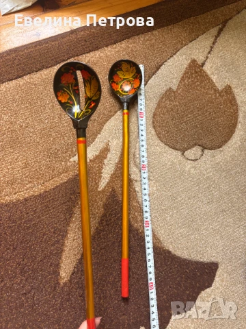 Рисувани дървени лъжици Хохлома, снимка 2 - Антикварни и старинни предмети - 51273912