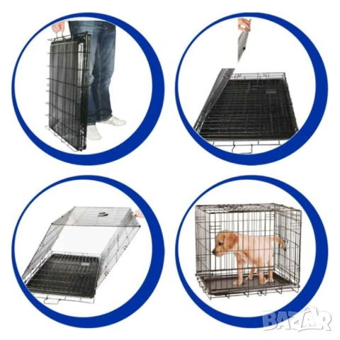 Клетка за куче с дъно /Транспортна клетка за куче / Клетка за куче в апартамент, снимка 6 - За кучета - 53060968