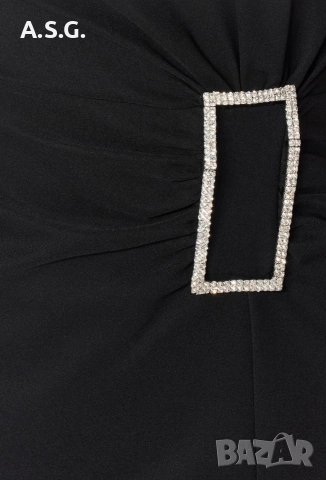 Елегантна дълга черна рокля, снимка 4 - Рокли - 52683309