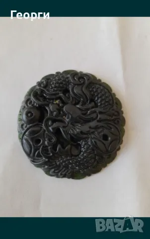 Амулет от натурален нефрит-3, снимка 3 - Колиета, медальони, синджири - 50107290