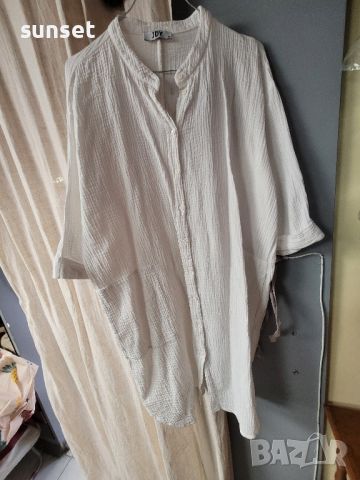 Бяла памучна риза,тип рокля- 40 размер, снимка 6 - Ризи - 46429070
