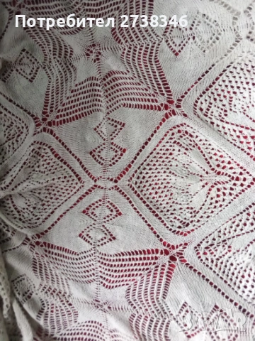 Плетена покривка 100 процента вълнен губер и щори, снимка 3 - Покривки за маси - 53892759
