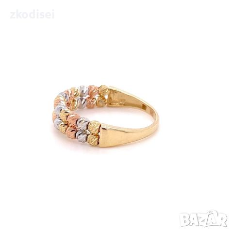 Златен дамски пръстен 2,32гр. размер:56 14кр. проба:585 модел:24278-1, снимка 2 - Пръстени - 46188777
