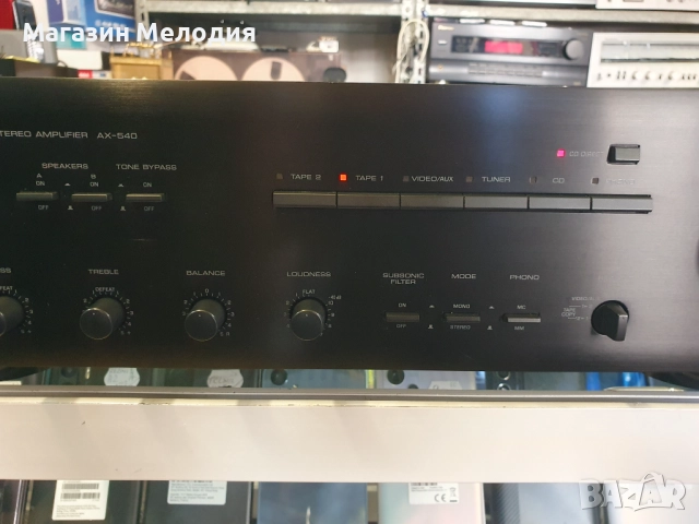 Усилвател Yamaha AX-540 Две по 110 вата на 4 ома. В отлично техническо и визуално състояние., снимка 3 - Ресийвъри, усилватели, смесителни пултове - 48903672