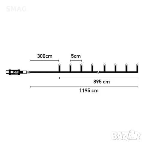 180 LED лампички с програма 8.95m - Екстра топло бяло S_1227760, снимка 4 - Лед осветление - 48239002