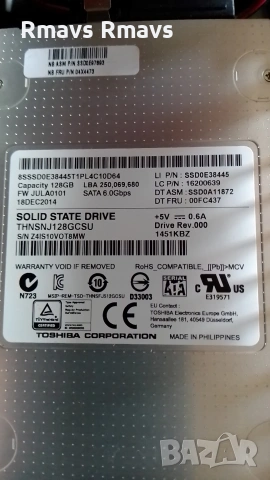 SSD 128gb MLC Toshiba 2.5", снимка 2 - Твърди дискове - 54080688