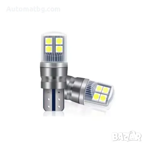 LED крушки Automat, Диодни, T10, 12V, SMD, 6000К, К-т 2бр, снимка 1 - Аксесоари и консумативи - 49003763