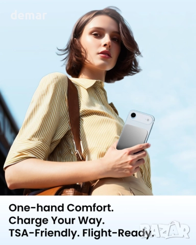 Външна батерия SHARGE AeroMag Magsafe 5000 mAh, магнитна, 15 W Qi2, снимка 6 - Външни батерии - 52272357