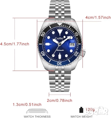 Автоматичен часовник CADISEN, снимка 2 - Мъжки - 51819071