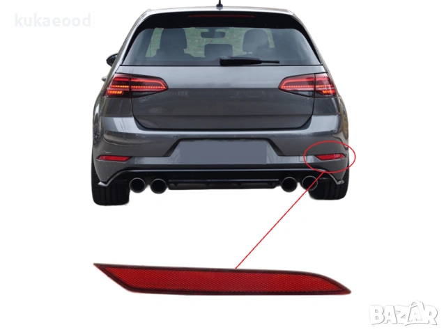 Рефлектор за задна броня на VW Golf 7.5 Facelift, снимка 3 - Части - 54106482